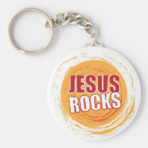 Jesus Rocks 2 Orange Keychain