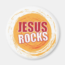 Jesus Rocks 2 Orange Magnet