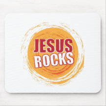 Jesus Rocks 2 Orange Mouse Mat