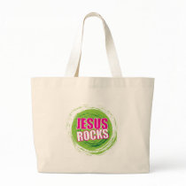Jesus Rocks 3 Green Canvas Bag