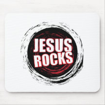 Jesus Rocks 5 Black Mouse Pad