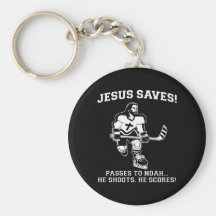 Jésus sauve le T-shirt drôle d'hockey Porte-clés