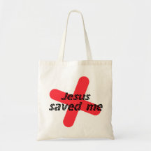 Jesus saved me Rouge noir Sacs En Toile