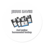 Jesus saves and backups stickers
