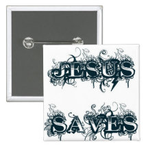 JESUS SAVES BUTTON
