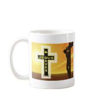 Jesus saves crucifixion picyure mugs