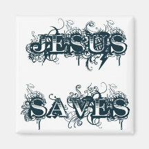 JESUS SAVES FRIDGE MAGNET