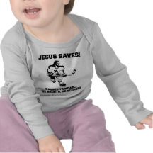 Jesus Saves Hockey funny tshirt