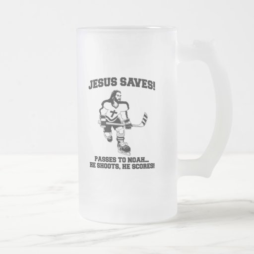 Jesus Saves Hockey funny tshirt Mugs