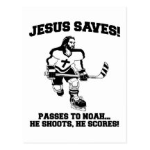 Jesus Saves Hockey funny tshirt Postcard