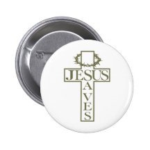 jesus saves light od green buttons