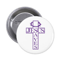 jesus saves purple pin