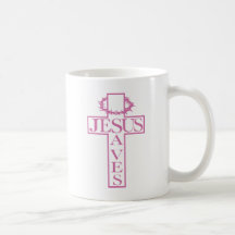 jesus saves soft pink coffee mugs