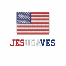 Jesus Saves with American Flag Embroidered Sweatshirt