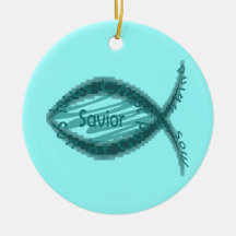 Jesus Saviour Christian Fish Symbol Ornaments