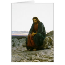 Jesus Sitting on a Rock Greeting Cards