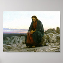 Jesus Sitting on a Rock Print