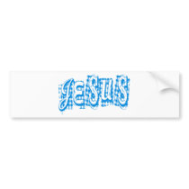 Jesus Tissus Bleu. Autocollants Pour Voiture
