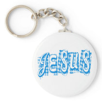 Jesus Tissus Bleu. Porte-clef