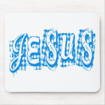 Jesus Tissus Bleu. Tapis De Souris