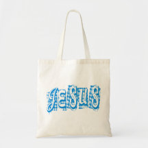 Jesus Tissus Bleu. Sacs En Toile