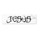 Jesus Tribal blanc Bumper Stickers