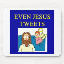 jesus tweets too mousepad