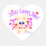Jésus vous aime conception d'ours de nounours autocollants