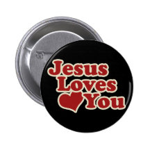 Jésus vous aime pour des chrétiens badge avec épingle