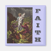 Jesus Walking on Water Faith Magnet