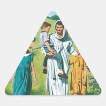 Jesus walking with children sticker