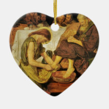 Jesus Washing Disciple's Feet Christmas Ornaments