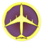 JET AIRLINER ROUND STICKER
