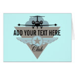 Jet Airplane Wing Club Greeting Cards