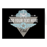 Jet Airplane Wing Club Greeting Cards