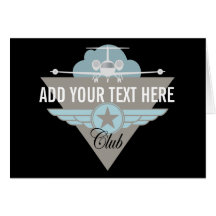Jet Airplane Wing Club Greeting Cards