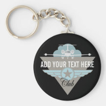 Jet Airplane Wing Club Keychain