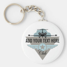 Jet Airplane Wing Club Keychains