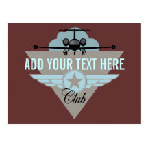 Jet Airplane Wing Club Post Cards