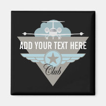 Jet Airplane Wing Club Refrigerator Magnets