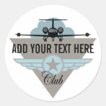 Jet Airplane Wing Club Sticker