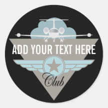 Jet Airplane Wing Club Stickers