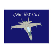 Jet Fighter F18 Hornet Design Post Cards