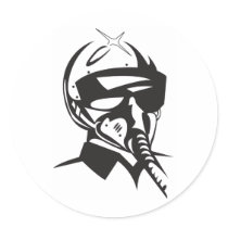 Jet Fighter Pilot Round Stickers