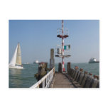 Jetty in Sea, Sailing Boat and Tankers Vlissingen Post Card