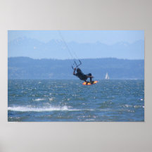 Jetty Island Wind Surfer Poster