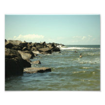 Jetty Rocks Inlet Pelican Sky Ft. Pierce Florida Photograph