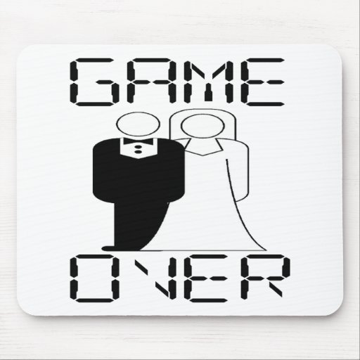 JEU AU-DESSUS de conception drôle de mariage Tapis De Souris