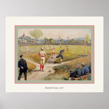 Jeu de baseball 1887 posters