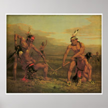 Jeu de boule indien par Charles Deas 1843 Affiche